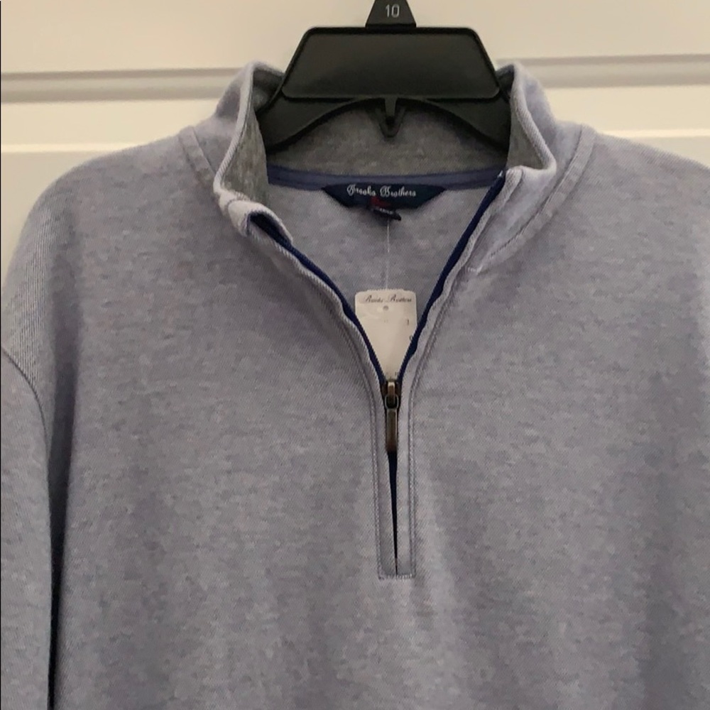 Brooks Brothers Quarter Zip Stand Collar Long Sleeve Cotton Pullover - XL